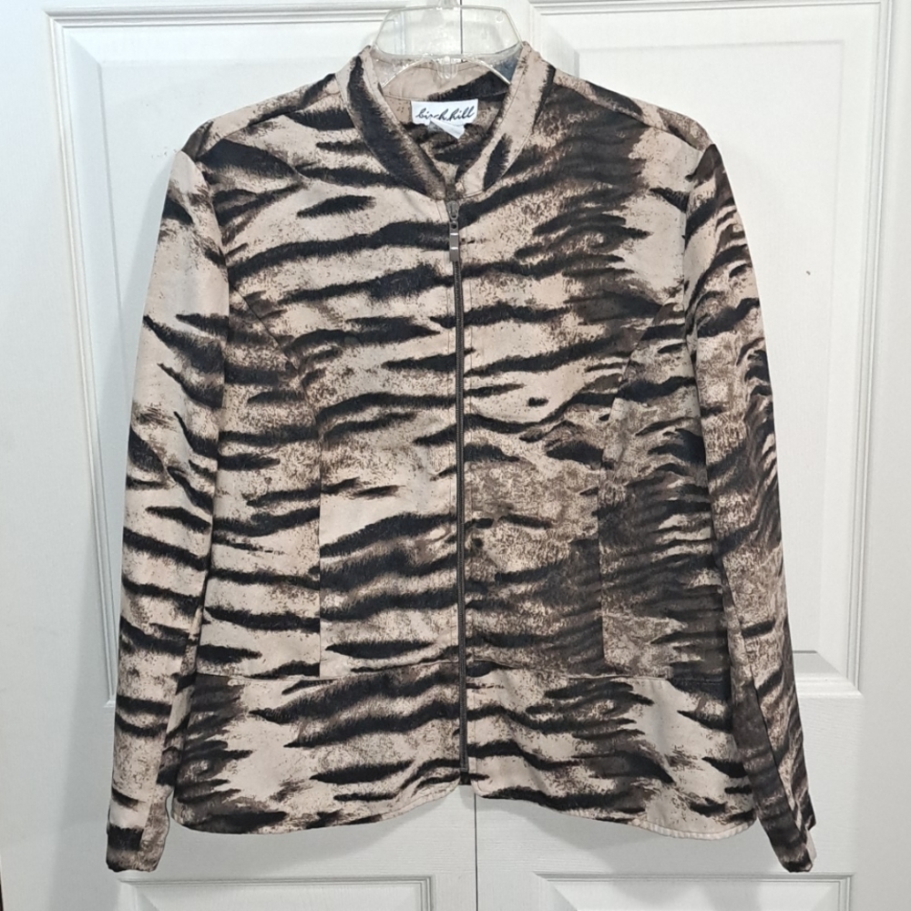 Birch Hill Tiger-Print Zip Jacket - XL - Brown Black